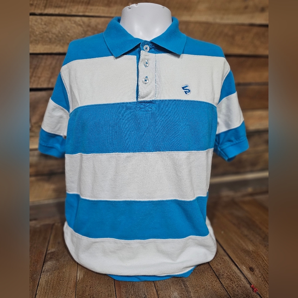 Blue‎ and white South Pole Short Sleeve polo shirt size large